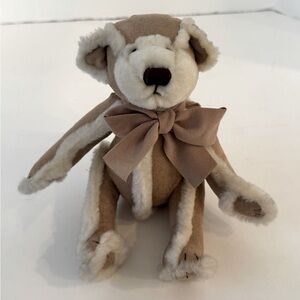 New teddy bear with Bow - Tan and White
